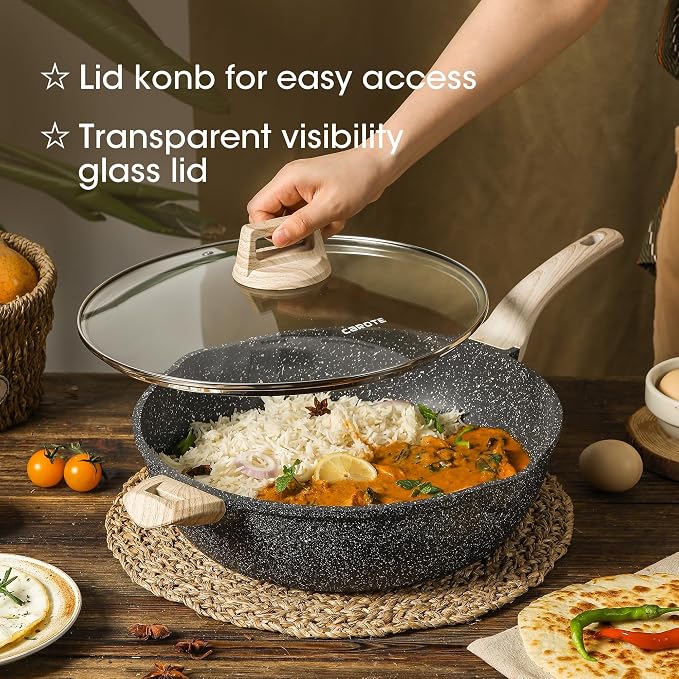 CAROTE 12.5 Inch Nonstick Deep Frying Pan - Image 6