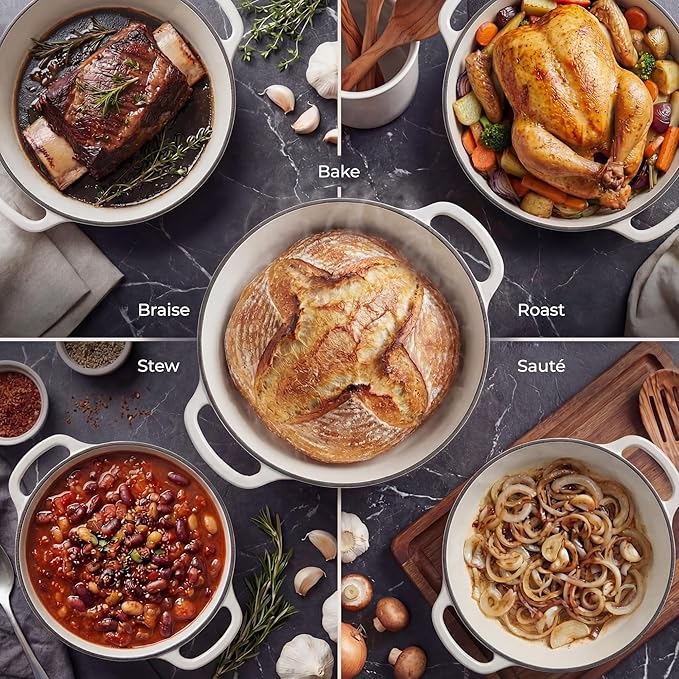 Zulay Kitchen 7.7 Quart Enameled Cast Iron Dutch Oven Pot - Image 3