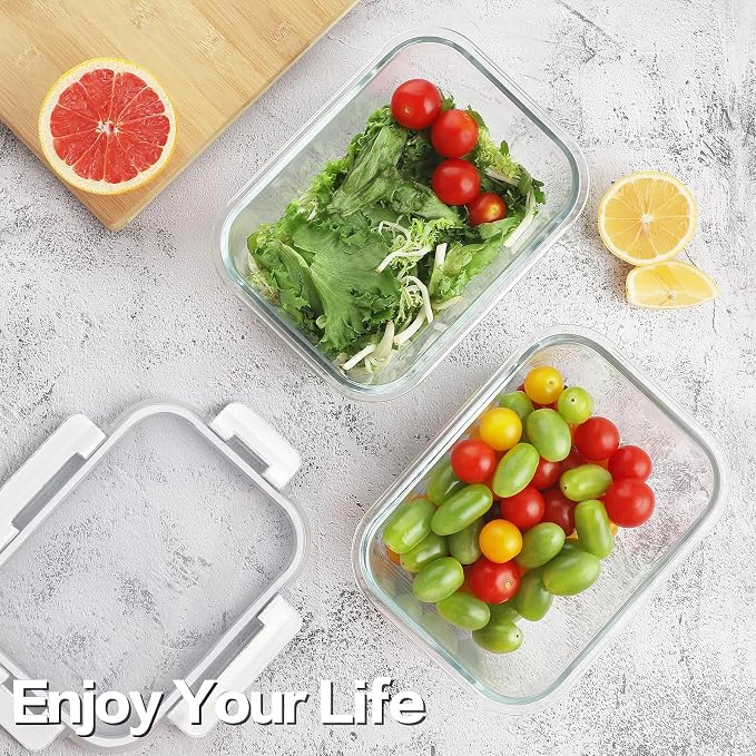 8 Pack 36oz Large Glass Meal Prep Containers - Image 6