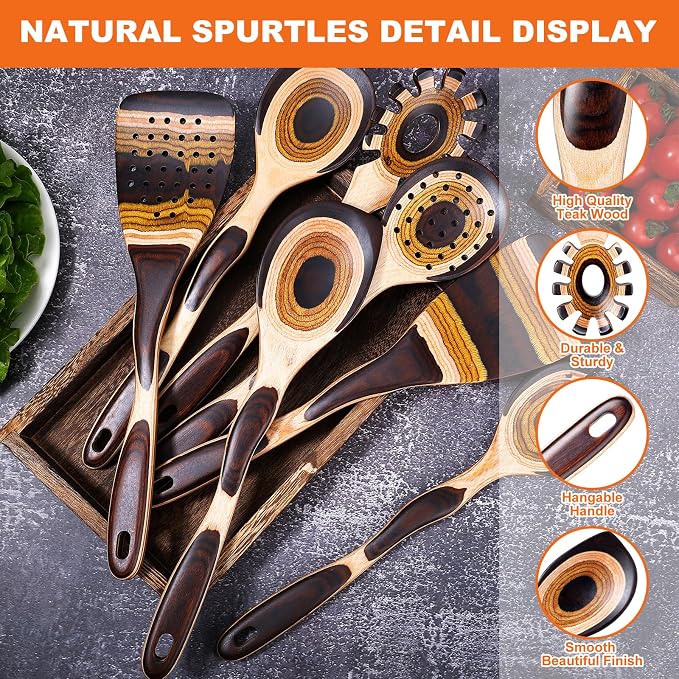 7Pcs Pakkawood Kitchen Utensils Set - Image 2