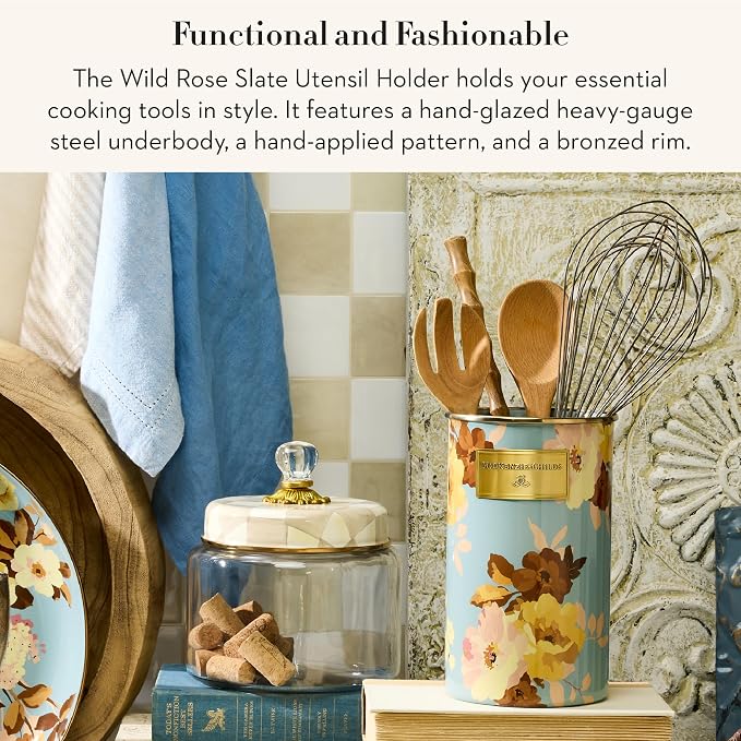 MACKENZIE-CHILDS Enamel Utensil Holder, Stylish Kitchen Countertop Organizer - Image 2