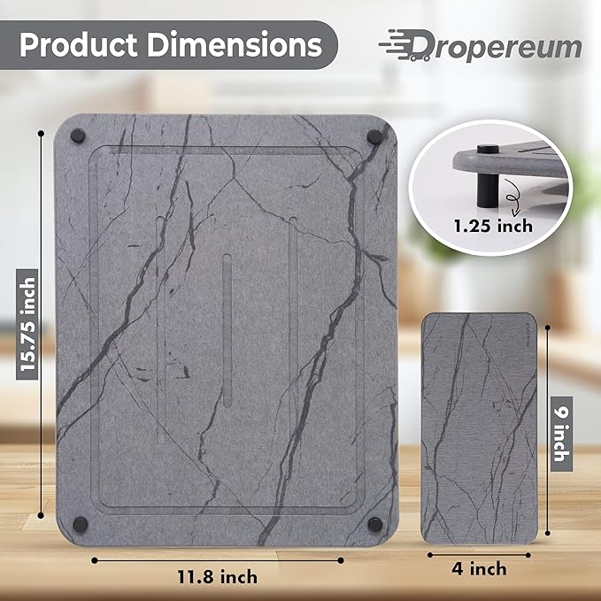 Stone Dish Drying Mat for Kitchen Counter, Quick Dry Stone Dishes Mats - Image 2