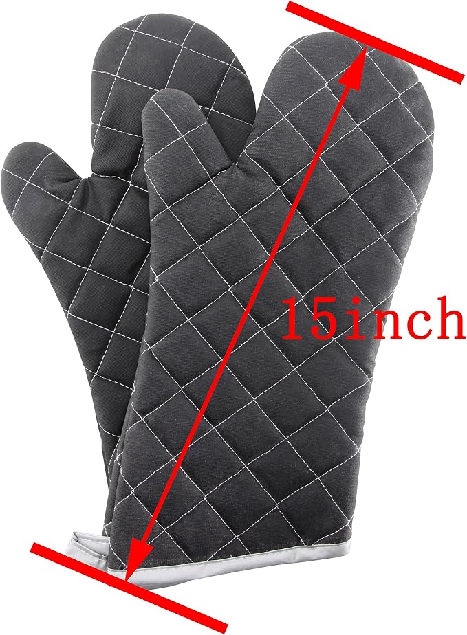 Oven Mitts Flame Retardant Mitts Heat Resistant to 425 °F 15 Inch Kitchen Mitt - Image 2