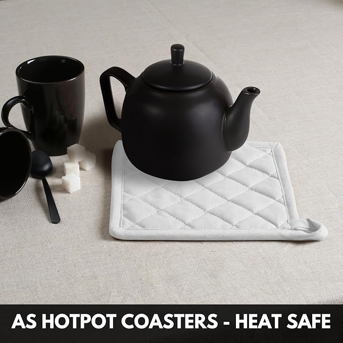 Oven Mitt & Pot Holder 100% Cotton Set of Heat Resistant Oven Gloves & Hot Pads - Image 6