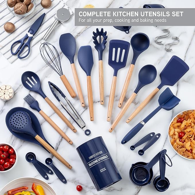 Country Kitchen Non Stick Silicone Utensil Set - Image 3