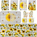 Fourluoo 10 Pcs Sunflower Kitchen Decor Set Butterfly Towels and Rugs Oven by Fourluoo