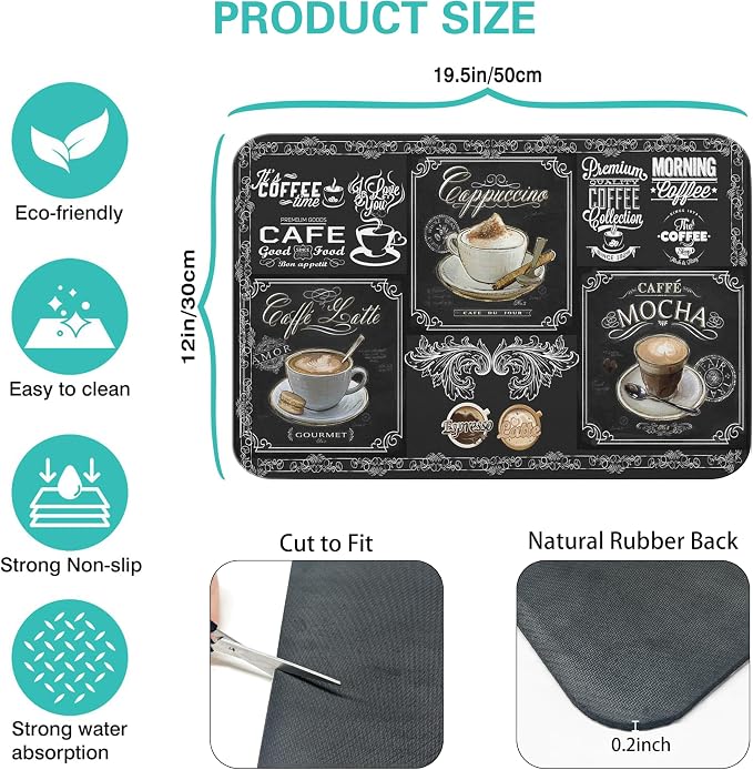 Fun Coffee Bar Mat, Fits Under Coffee Machine - Image 5