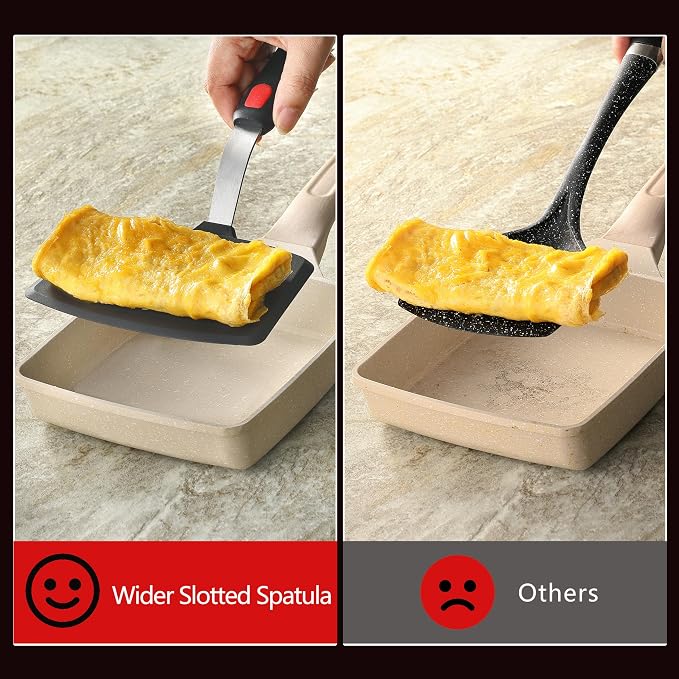 Silicone Wide Spatula, Slotted Turner - Image 5