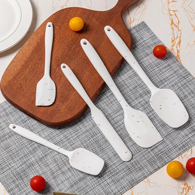 Silicone Spatula Set, 5 Piece Food Grade Rubber Spatulas - Image 6