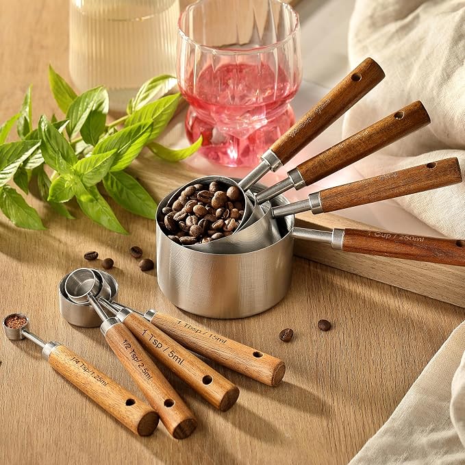 8PCS Measuring Cups, DAJLFA Stainless Steel Measuring Cups and Spoons Set - Image 5