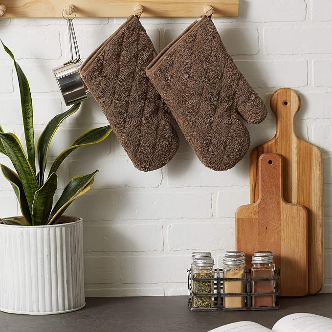 DII Basic Terry Collection 100% Cotton Quilted, Oven Mitt, 2 Piece - Image 5