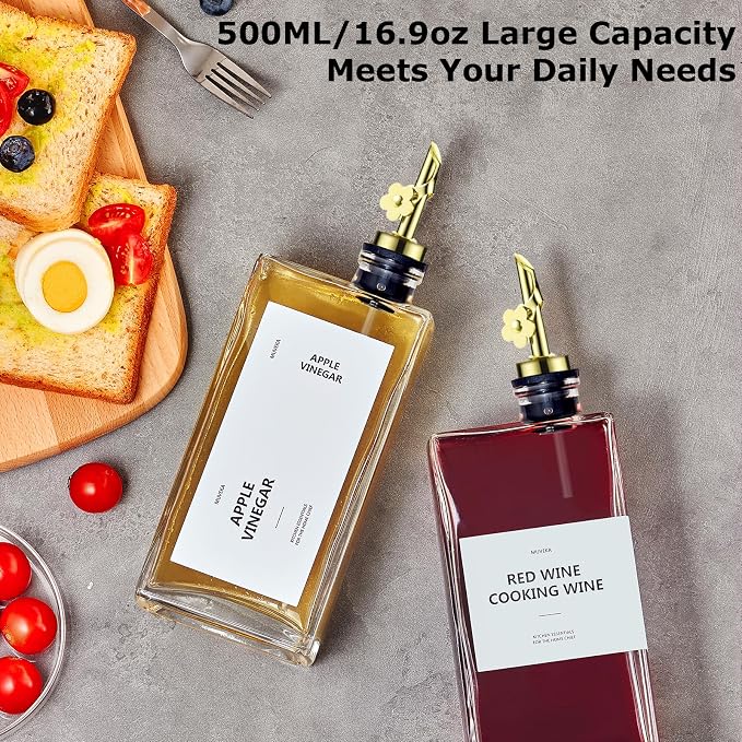 Olive Oil Dispenser Bottle for Kitchen, 16.9 oz/ 500 ml Vinegar Dispenser - Image 5