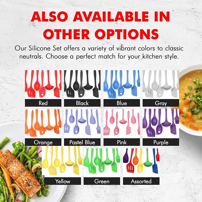 Chef Craft 7 Piece Silicone Kitchen Tool and Utensil Set - Image 7