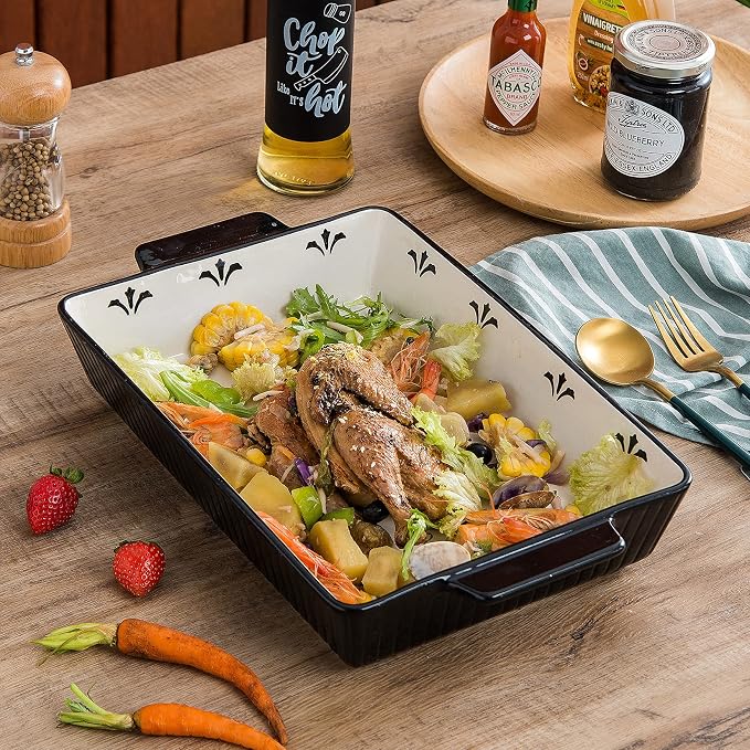 Baking Dishes Bakeware Set Ceramic Casserole Dish, Rectangular Shape, Oven safe - Image 7