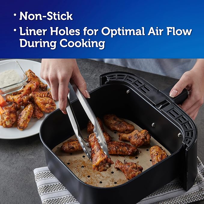 Reynolds Kitchens Air Fryer Liners Disposable, Unbleached Parchment Paper Sheets - Image 3