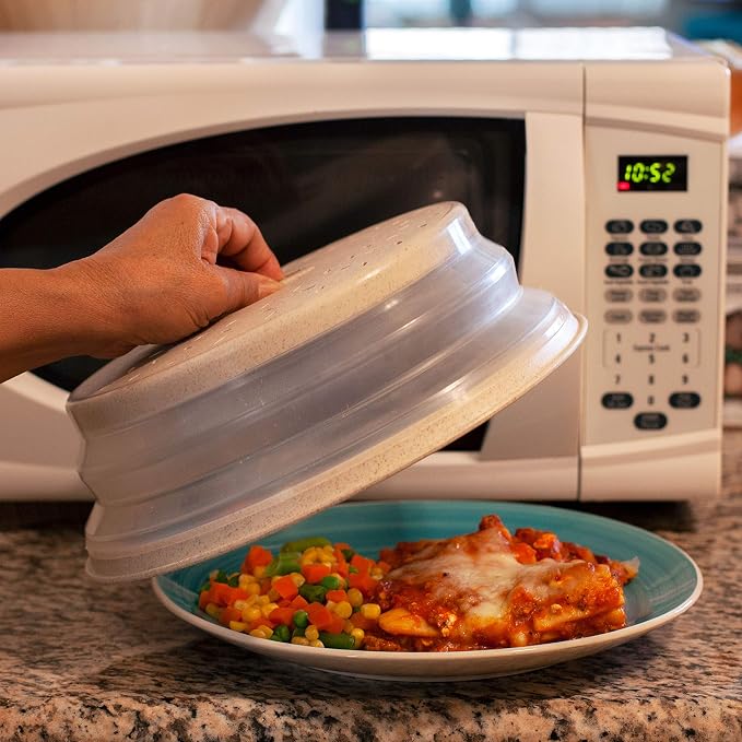 Handy Gourmet Beige Eco-Collapsible Splatter Shield-Keeps Microwave Clean - Image 5