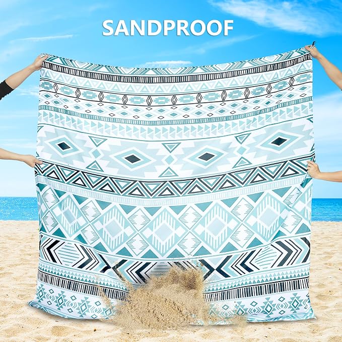 HIHOHO Beach Blanket Waterproof Sandproof Extra Large Beach Mat 79" X - Image 4