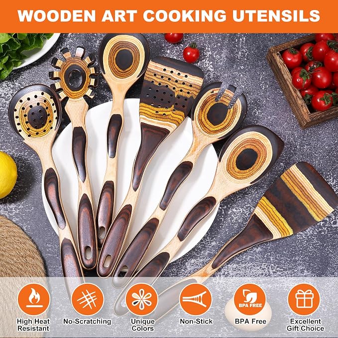 7Pcs Pakkawood Kitchen Utensils Set - Image 5