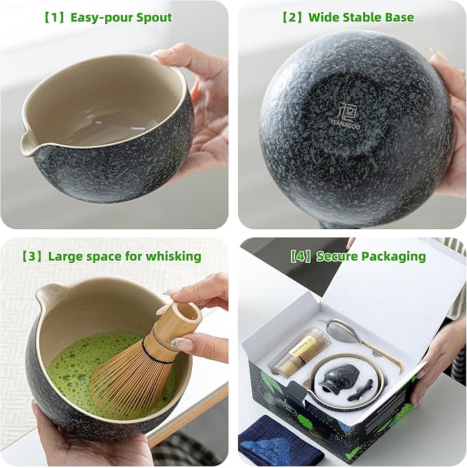TEANAGOO Matcha Whisk Set Black, Matcha Kit - Image 4