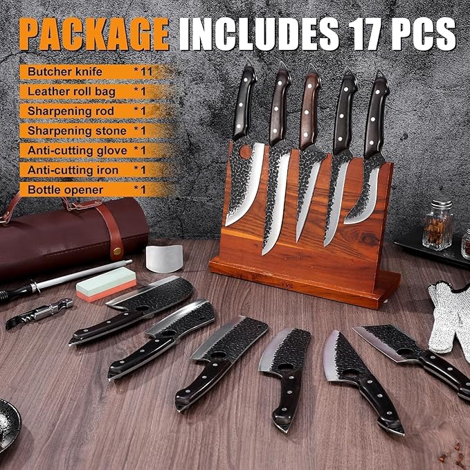 TAN REN 17PCS Butcher Knife Set - Image 5