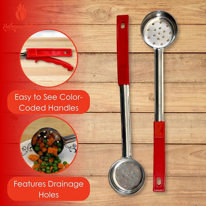 2 Ounce Slotted Stainless Steel Portion Control Ladle Spoon - Image 2