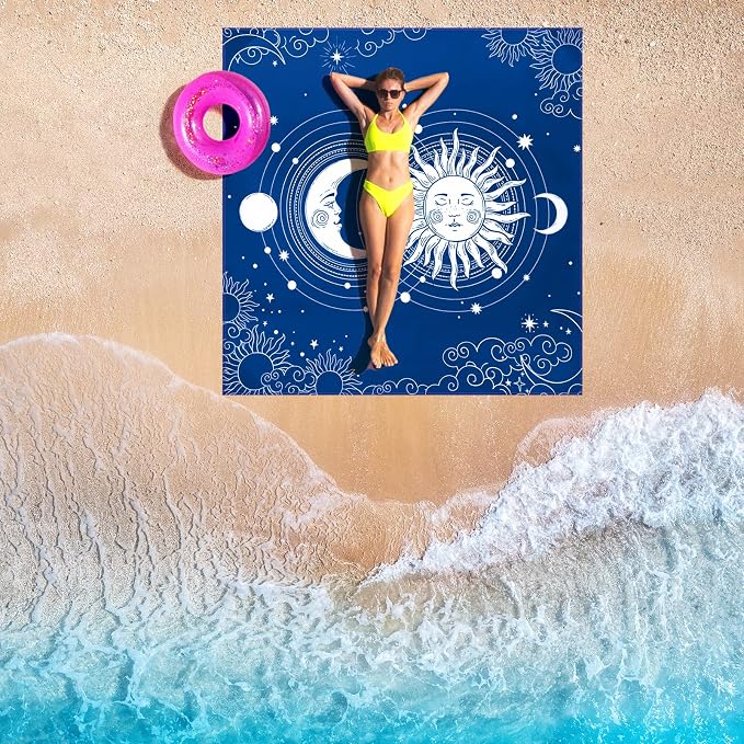 WIWIGO Beach Blanket Waterproof Sandproof Beach Mat 79" X 83"/10'x9'for 2-8 - Image 6