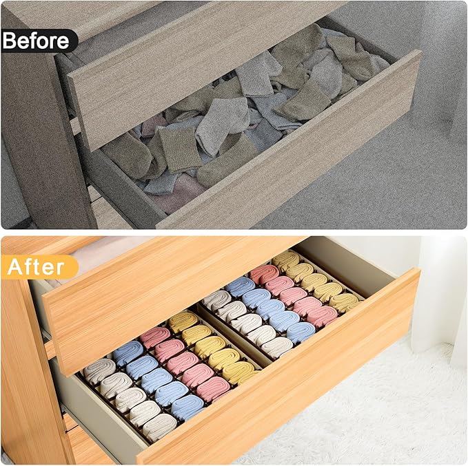 Joyoldelf Sock Organizer Drawer Organizer - Image 6