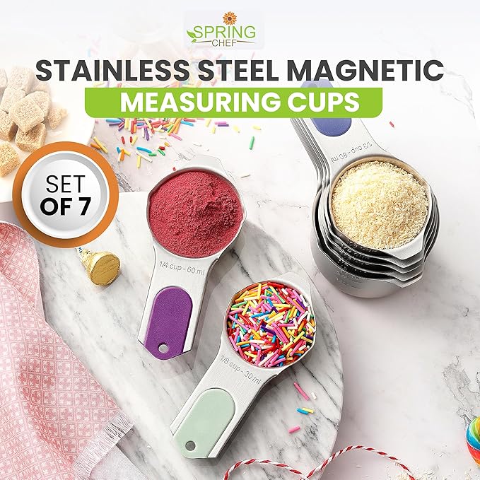 Spring Chef Magnetic Stainless Steel Measuring Cups, Kitchen Tools - Image 2