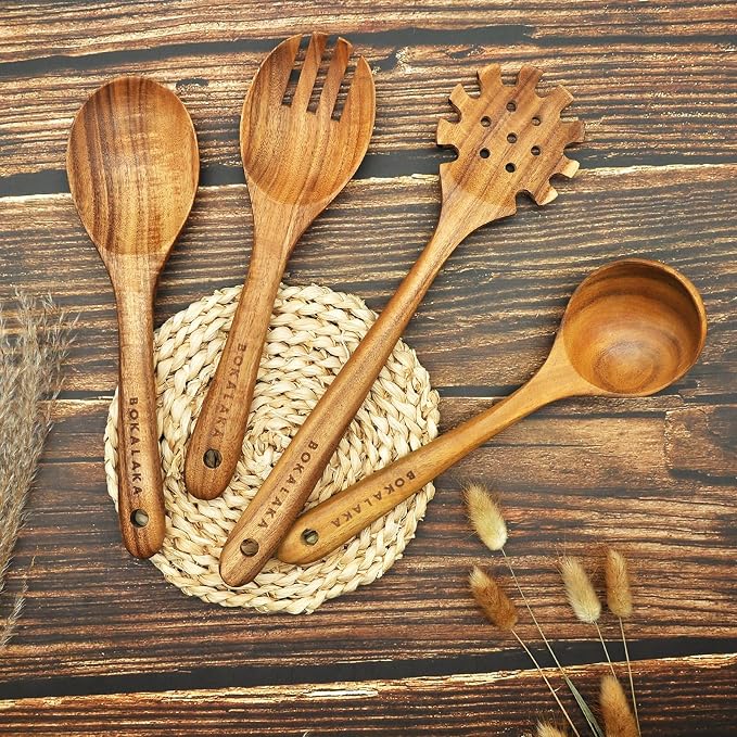 Teak Wooden Spoons for Cooking - Image 4