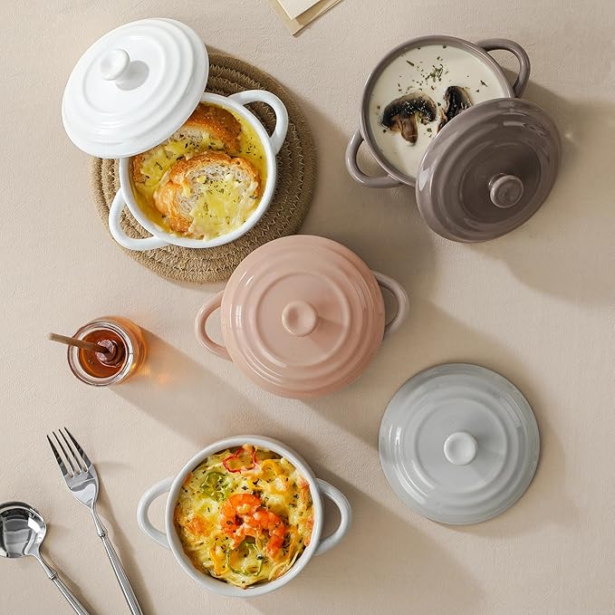MALACASA Mini Cocotte Set - 12 OZ Small Casserole Dishes - Image 7