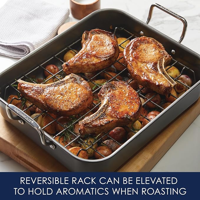 Rachael Ray Bakeware Nonstick Roaster/Roasting Pan - Image 3