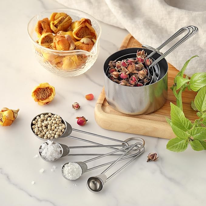 8PCS Measuring Cups, OHOLA Stainless Steel Measuring Cups and Spoons Set - Image 8