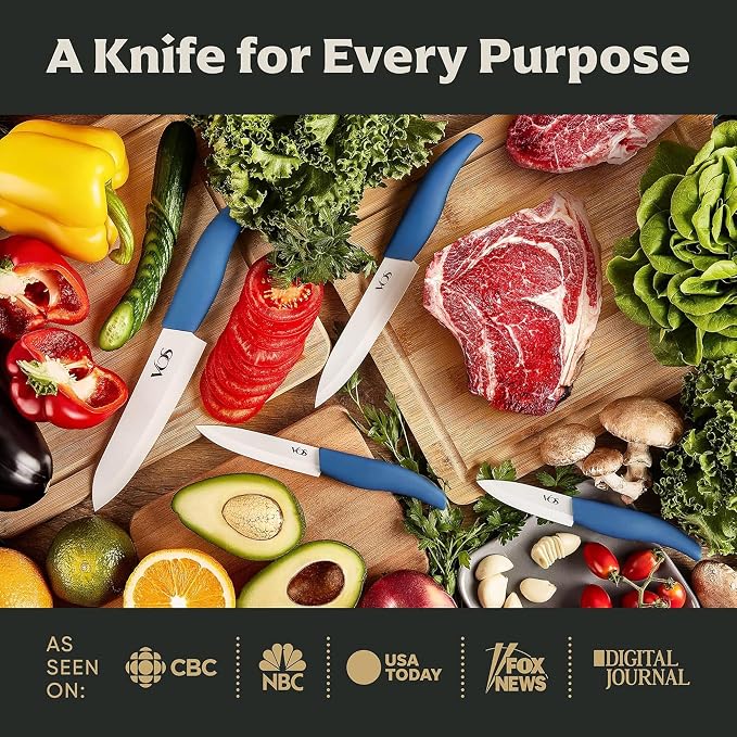 Vos Ceramic Knife Set with Block, Ceramic Knives Set - Image 7