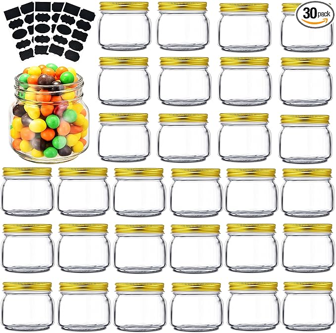 Rainforce Mason Jars 8 oz 30 Pack- Small Mason Jars by Rainforce
