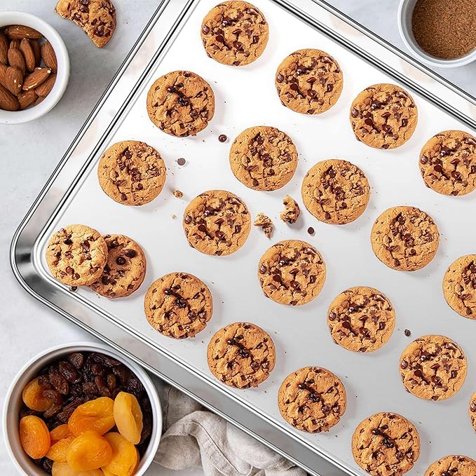 Homikit 1 Pack Baking Sheet, 18 x 13 Inches Stainless Steel Large Cookie Pan - Image 7