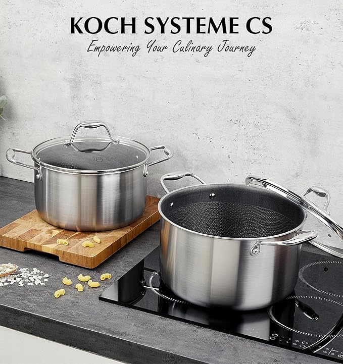 KOCH SYSTEME CS Triply Stainless Steel Pot 6 Quart, Nonstick Hybrid 18/10 - Image 7