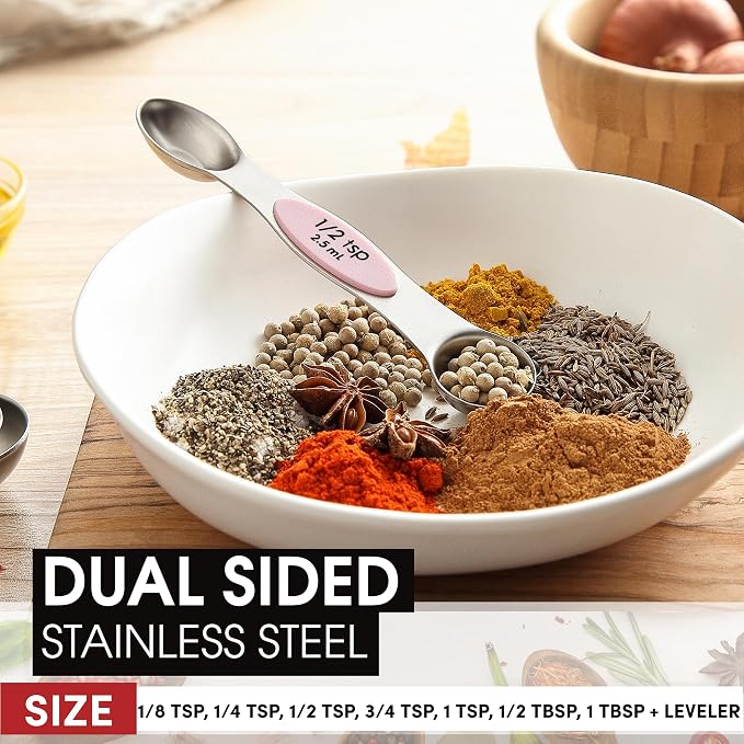 Spring Chef Stainless Steel Magnetic Measuring Spoons Set of 8 - Image 5