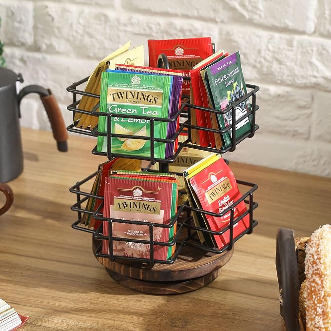 MyGift 8 Compartment Tea Bag Organizer Carousel, Coffee Station Storage Caddy - Image 2