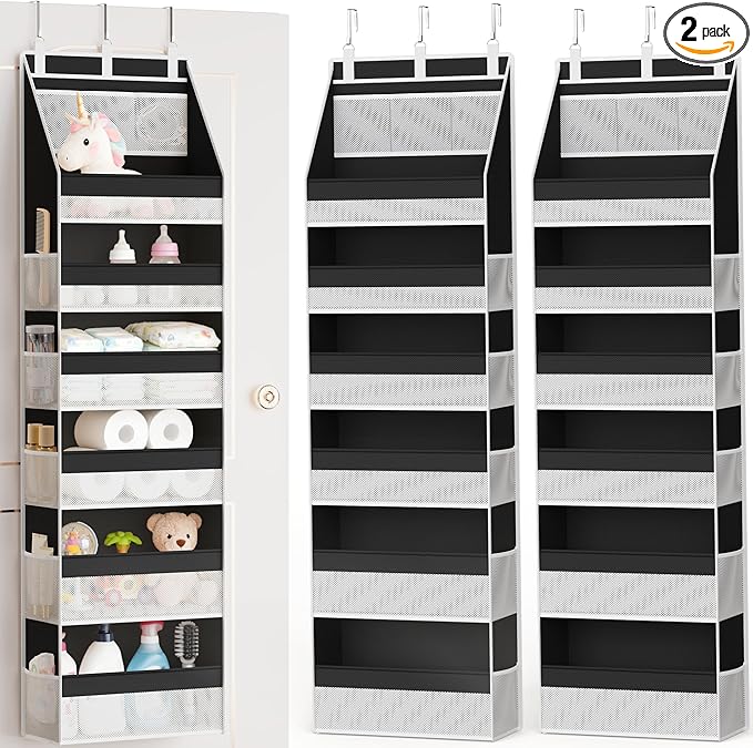Criusia 2 Pack Over the Door Organizer, Heavy-Duty 6-Shelf Hanging Storage by Criusia
