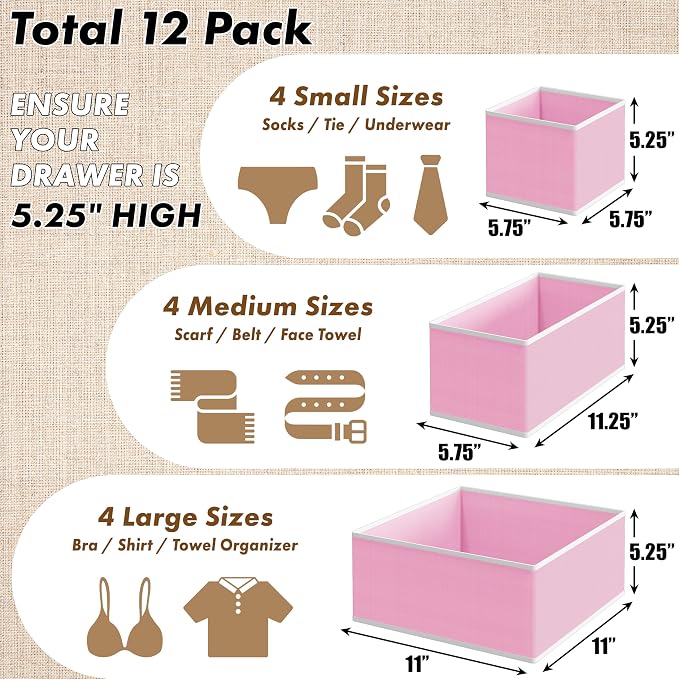 Simple Houseware Foldable Drawer Organizer - Image 2