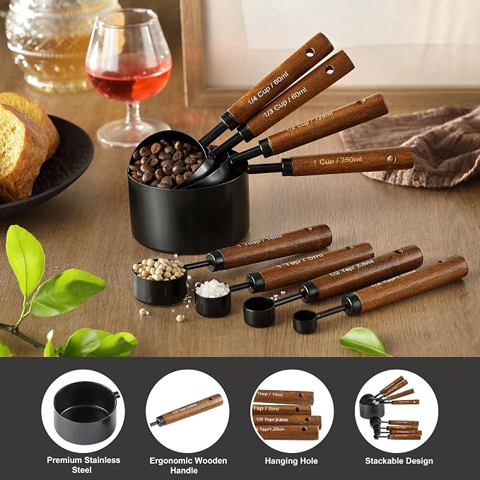 8PCS Measuring Cups and Spoons Set, DV Stainless Steel Measuring Cups - Image 2