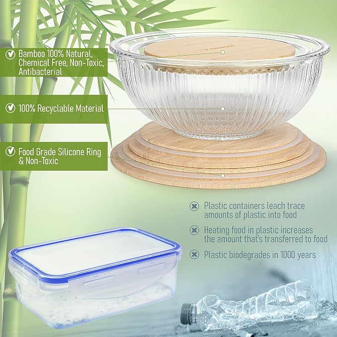 Stackable Space-Saving Nesting Set of 3 Glass Bowls - Image 5