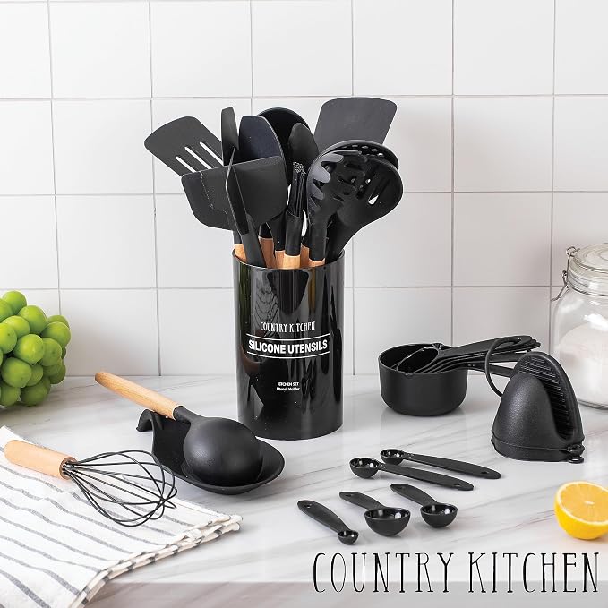 Country Kitchen Non Stick Silicone Utensil Set - Image 7