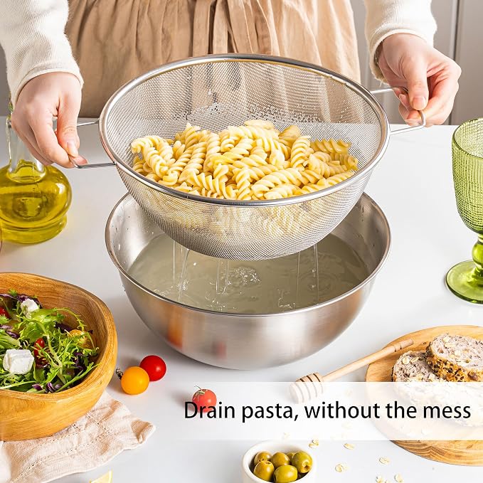 304 Stainless Steel Kitchen Colander Set, 3.5QT Colander - Image 3