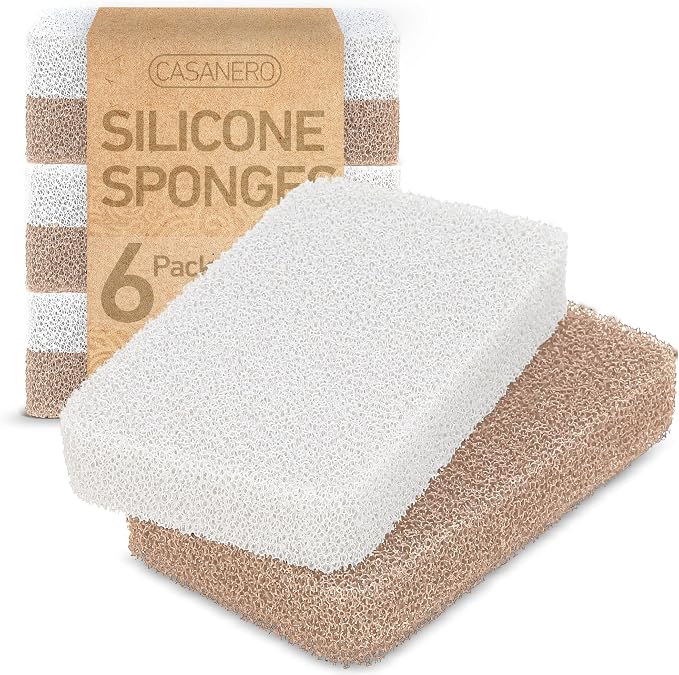 Casanero 6 Pack Silicone Dish Sponges, Heavy Duty Non Scratch Sponges by Unknown
