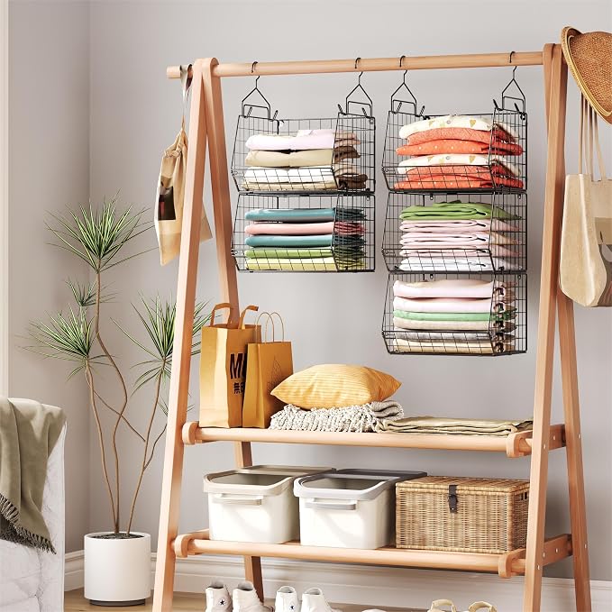 5 Tier Closet Hanging Organizer, Clothes Hanging Shelves - Image 7