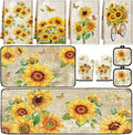 Fourluoo 10 Pcs Sunflower Kitchen Dish Towels Rugs Oven Mitts and Pot Holders by Fourluoo