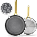 GreenPan Hybrid 9.5” & 11” Nonstick Stainless Steel Frying Pan Set, APEX by GreenPan