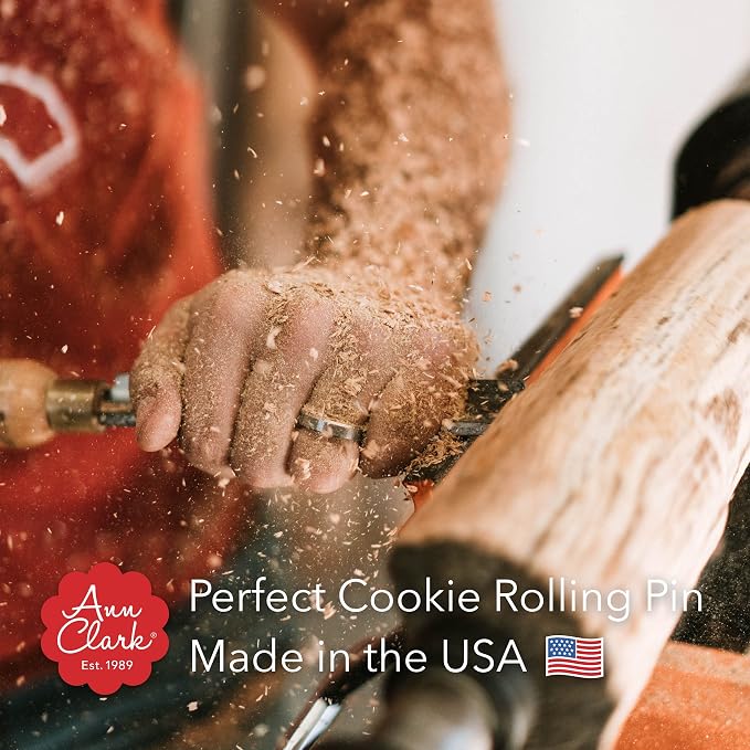 Perfect Cookie Rolling Pin 3/8-in. Fixed Depth Hardwood Made in the USA by Ann - Image 5