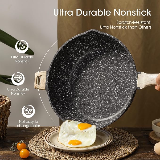 CAROTE 12.5 Inch Nonstick Deep Frying Pan - Image 3